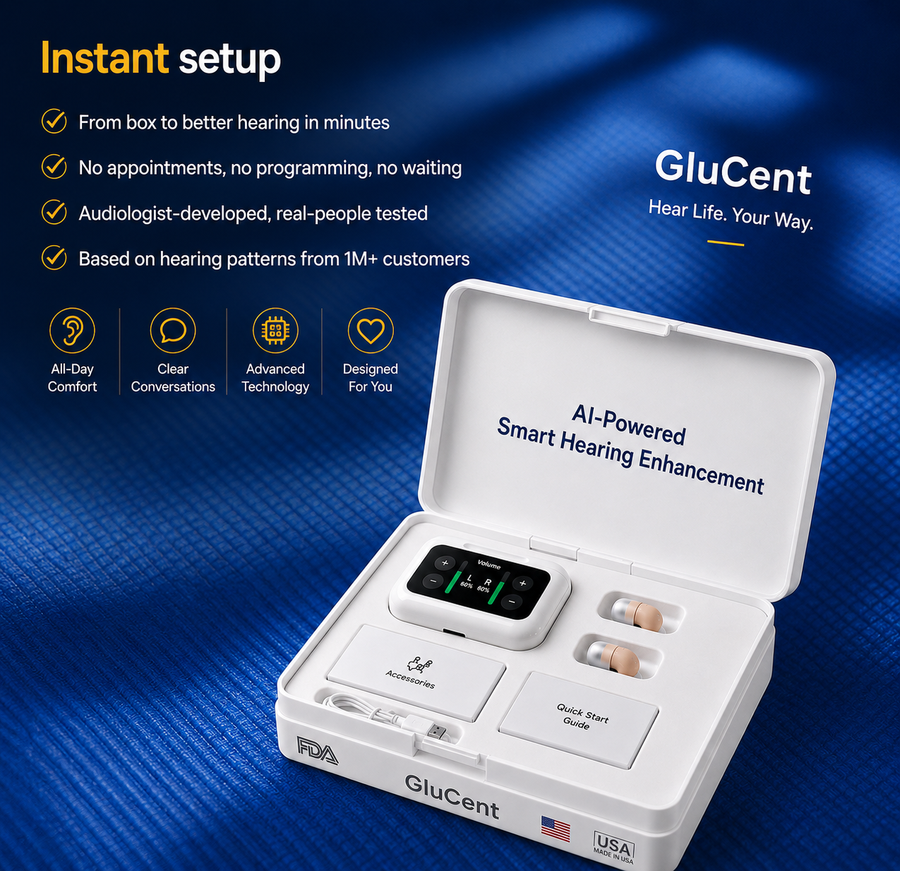 🔥 Final 2 Hours : Only Limited Stock Left🏆GluCent® Atom X Smart Hearing Aids - Hear Clearly, Feel Confident Again 💖(Mayo Clinic Recommended）